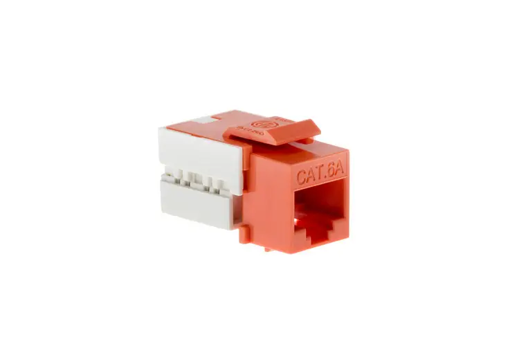 Cat6A RJ45 110 Type Keystone Jack, Orange