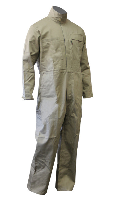 Coveralls: Coverall FRC 9 oz. Khaki 100% Cotton