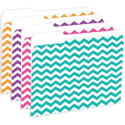 File Folders, Reversible, Chevron Assortment (package of 12)