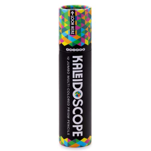 Kaleidoscope Multi-Colored Pencil Tube (Set of 12 Prism Pencils)