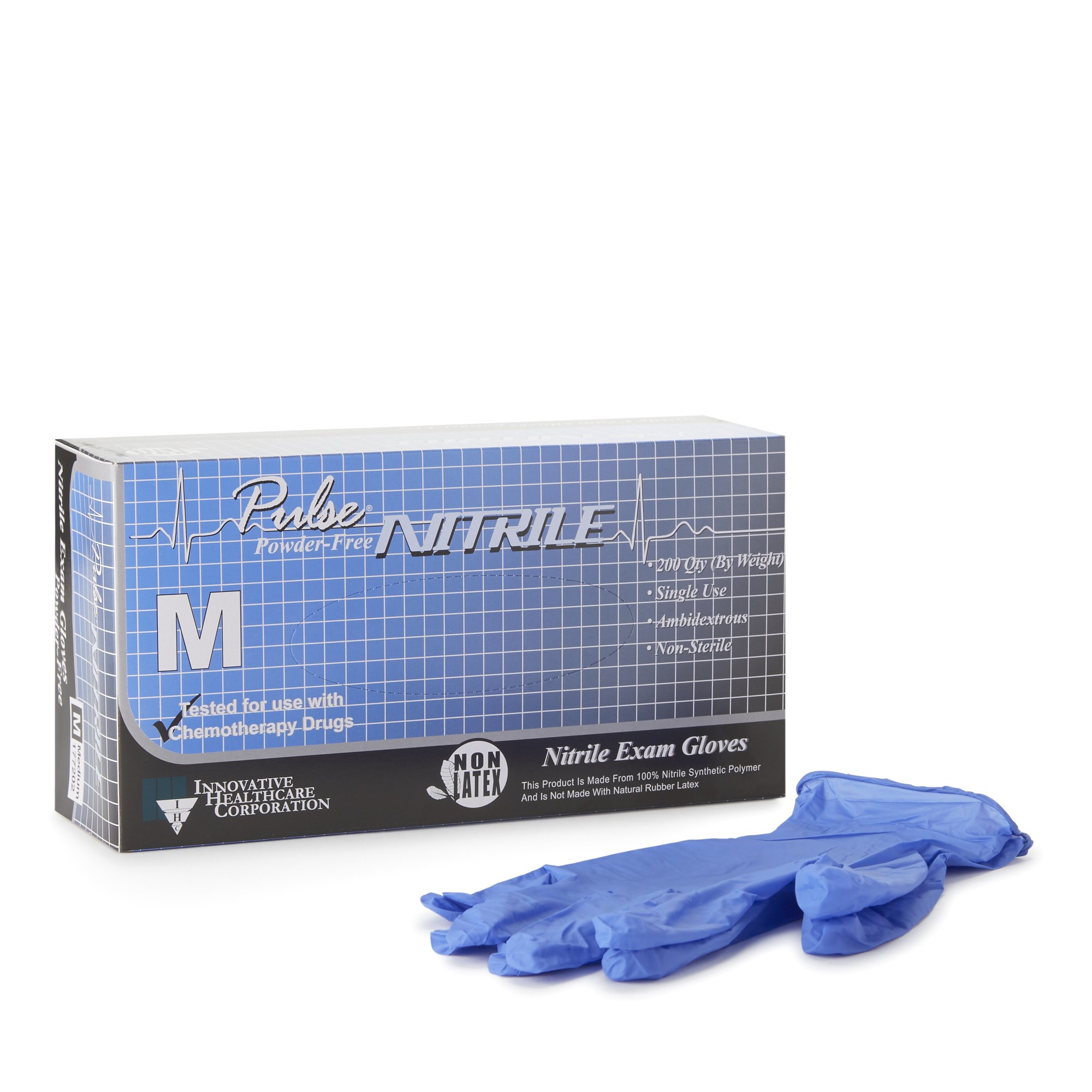 Pulse Nitrile Exam Glove, Medium, Aqua Blue MK 764270