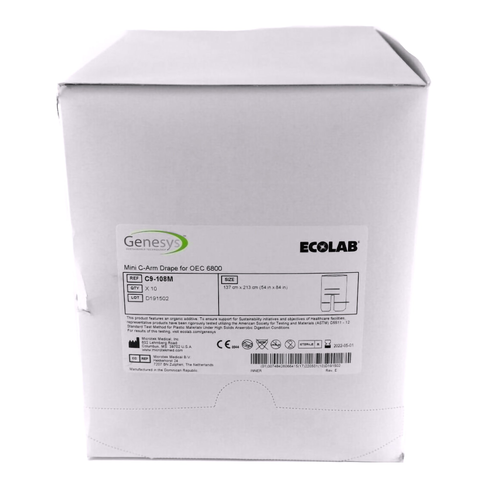 Genesys/Ecolab Mini C-Arm Drape for GE OEC 6800, 54 x 84 Inch MK 502336