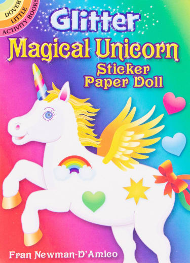Glitter Magical Unicorn Sticker Paper Doll