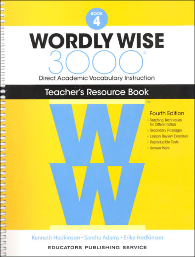 Wordly Wise 3000 Book 4 Teacher Resource Book, 4th Edition