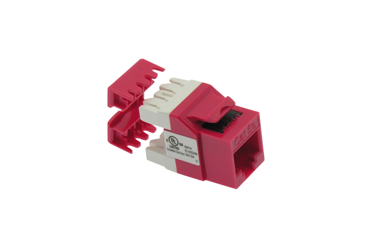 Cat5E RJ45 110 Type 180° Keystone Jack Red