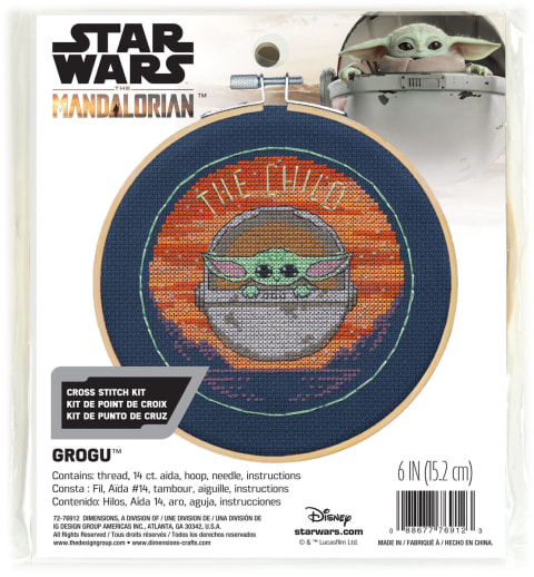 Grogu Cross Stitch Hoop Kit (Star Wars Mandalorian)
