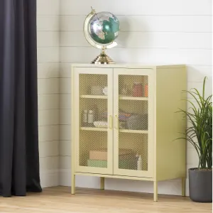 Metal Mesh 2-Door Accent Cabinet