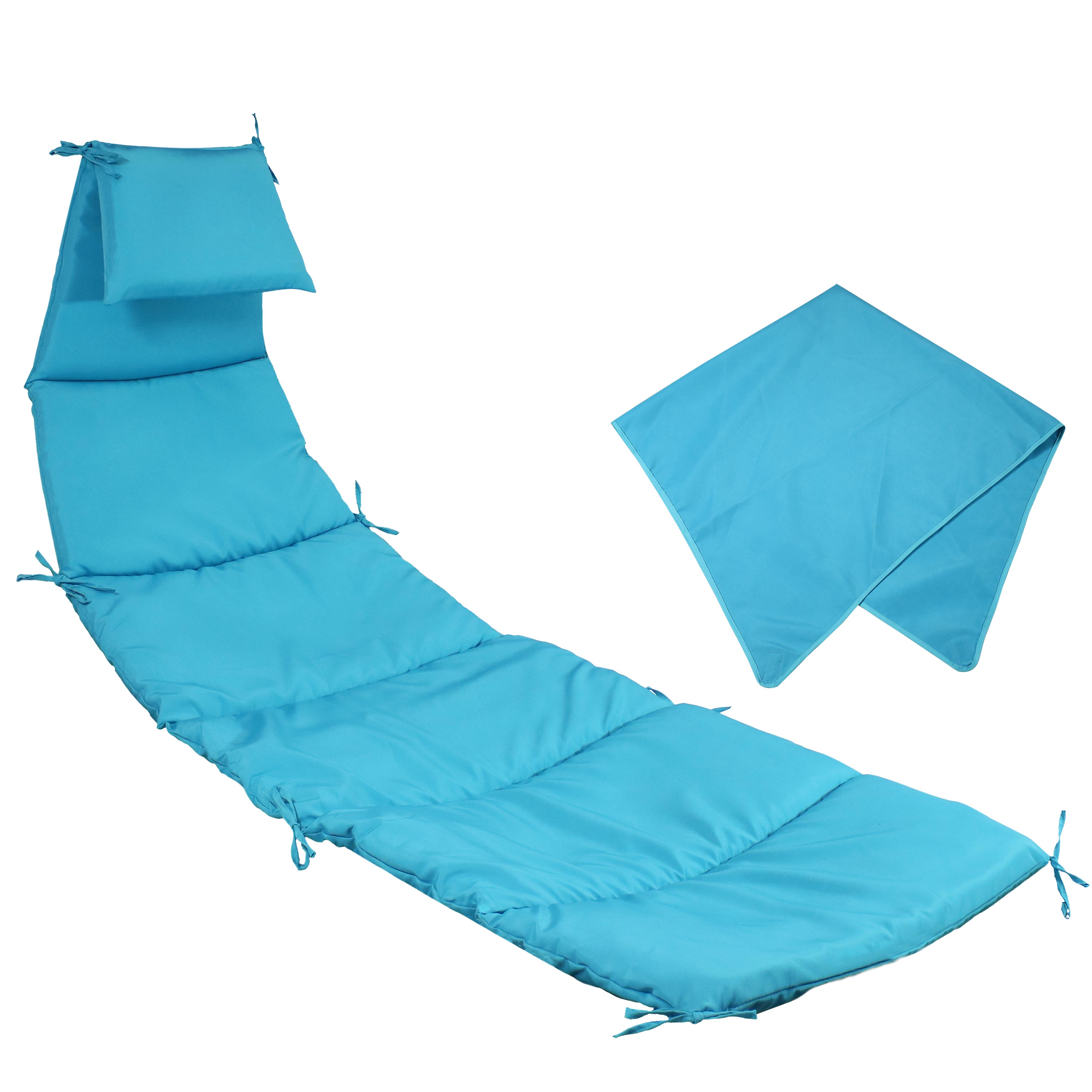 Sunnydaze Hanging Lounge Chair Replacement Cushion and Umbrella, Teal