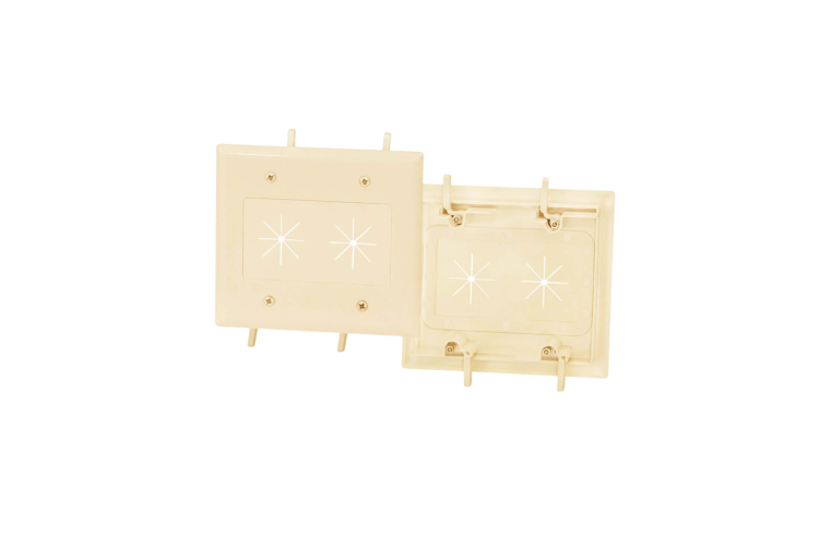 Cable Plate with Flexible Opening 2-Gang Ivory