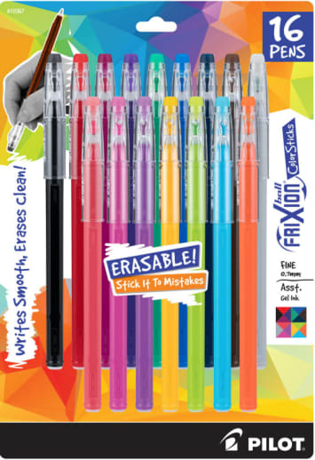 Frixion Erasable ColorSticks, Fine Point, assorted colors - 16 pack