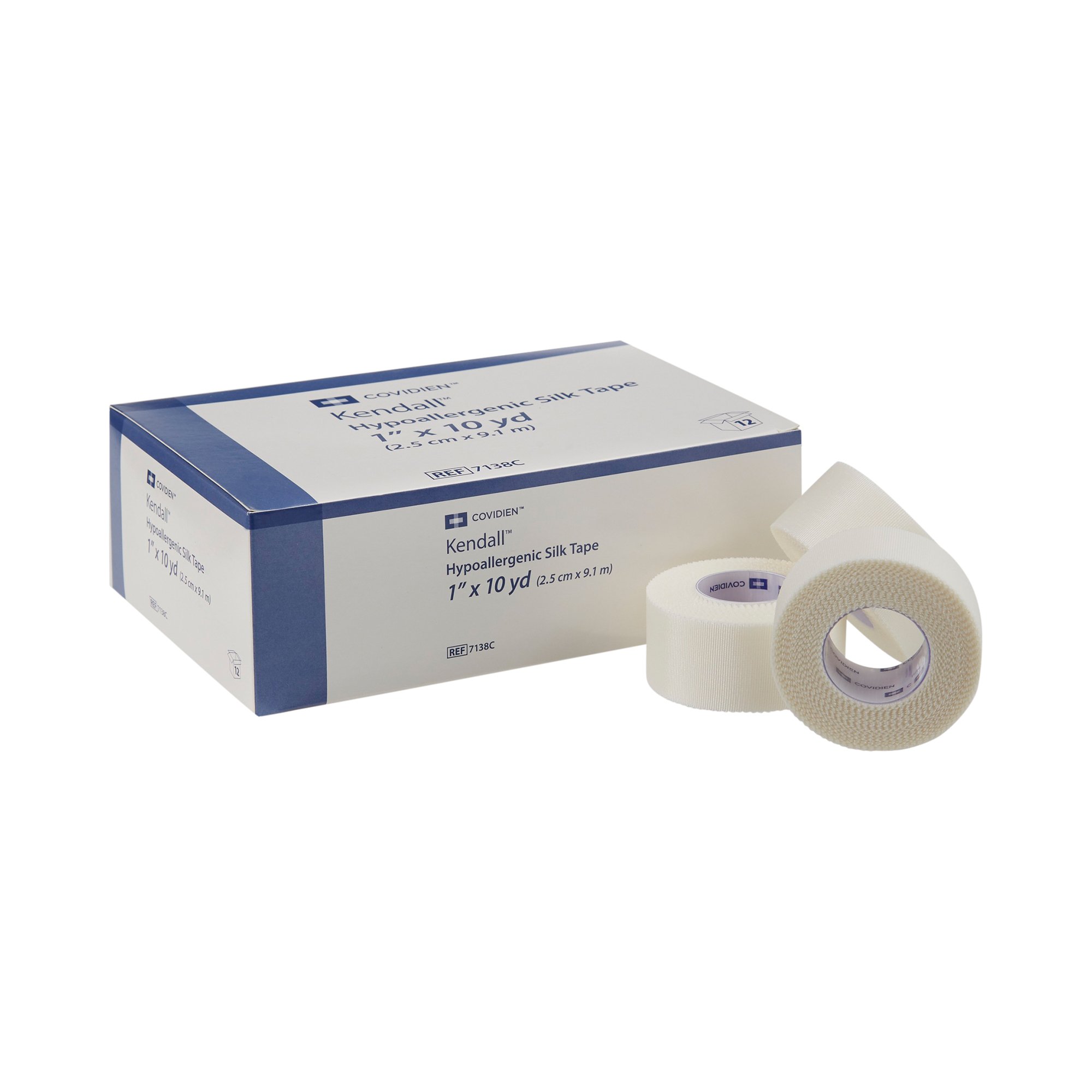 Kendall Hypoallergenic Silk-Like Cloth Medical Tape, 1 Inch x 10 Yard, White MK 696201