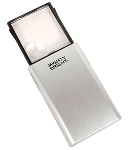 Lighted Pop-Up Magnifier - Silver