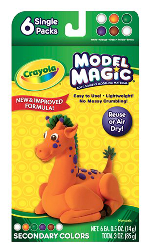 6 Pack, Crayola Model Magic Secondary Colors 6 Ea, White