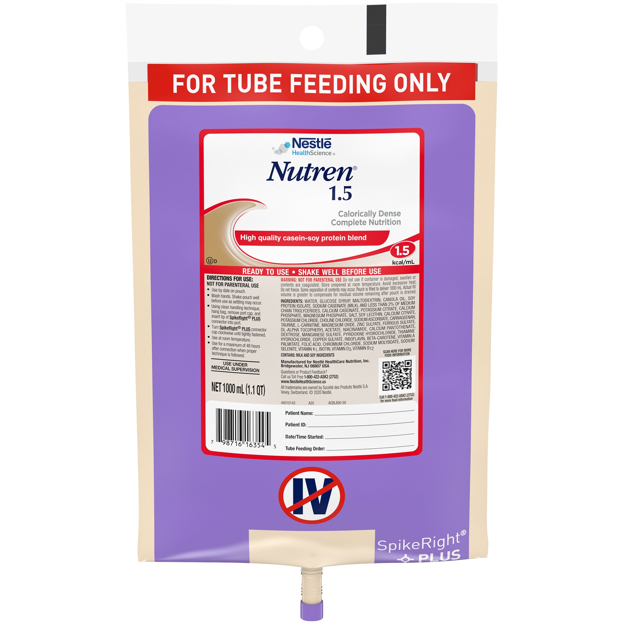 Nutren 1.5 Ready to Hang Prefilled Container, 1000 mL Bag MK 669415
