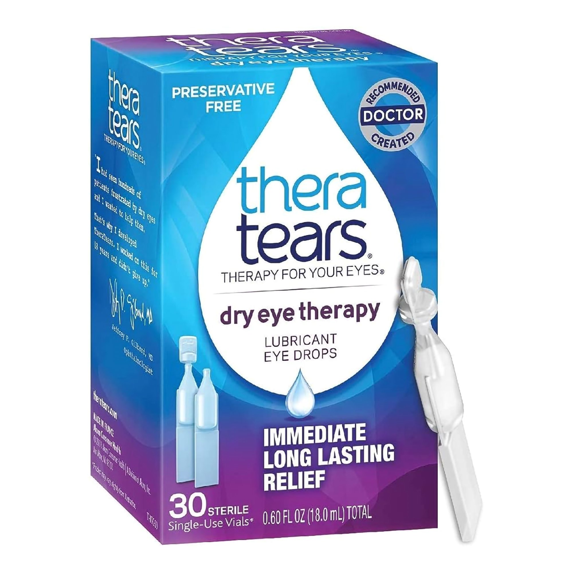 TheraTears Dry Eye Therapy Lubricant Eye Drops Single-Use Vials MK 1235890