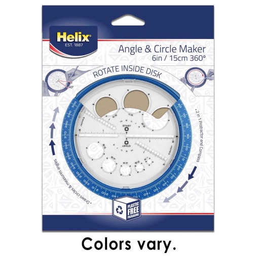 Angle and Circle Maker (2 in 1 Protractor and Compass)