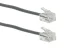 RJ11 Straight Modular Telephone Cable, Silver, 2ft, 6P/4C