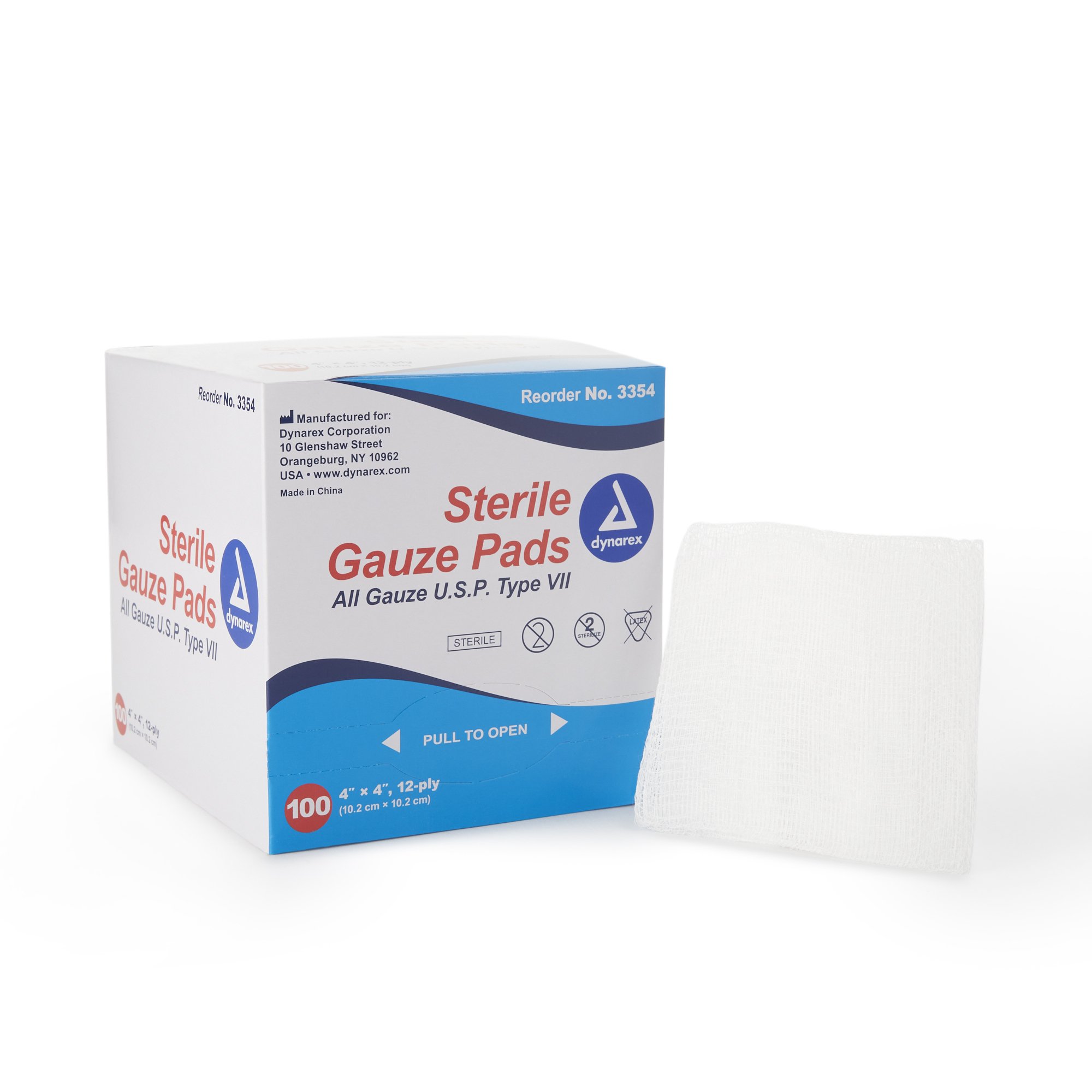 dynarex Sterile Gauze Sponge, 4 x 4 Inch, 12-Ply MK DYN-3354