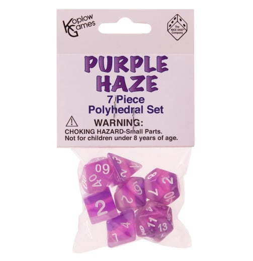Polyhedral Dice Set - Layered Purple Haze (7-piece)