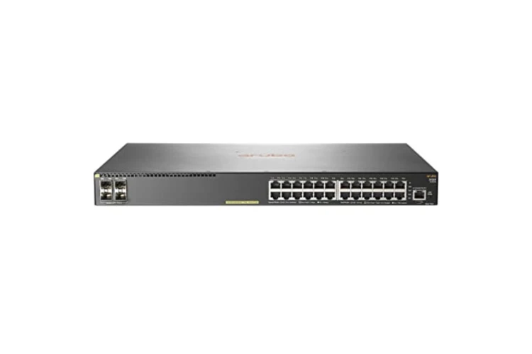 HPE Aruba 2930F Series Switch, 24 10/100/1000 PoE+ ports, 4 x 10G SFP+ Uplinks, Refurbished, JL255A