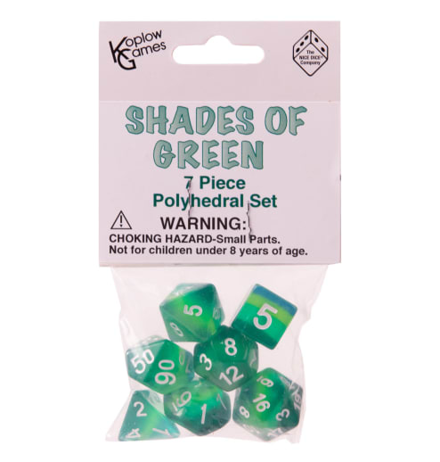 Polyhedral Dice Set - Layered Shades of Green (7-piece)