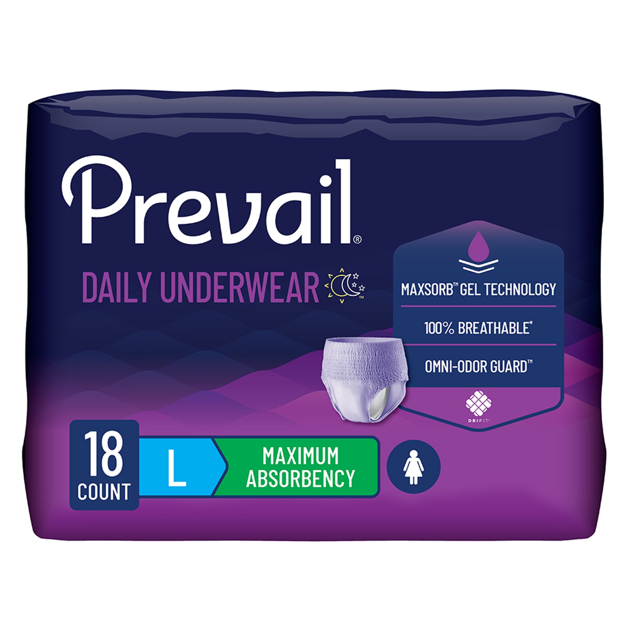 Prevail for Women Daily Absorbent Underwear, Large, Heavy Absorbency MK 889082