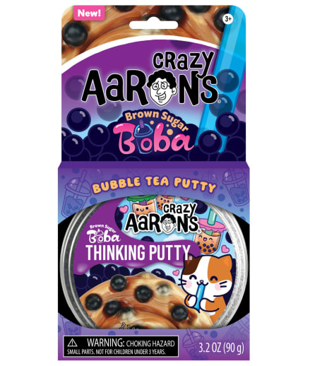 Crazy Aaron's Brown Sugar Boba Thinking Putty 4" Tin
