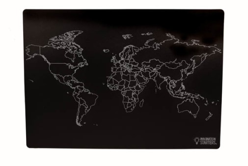 Chalkboard World Map Mat 12" x 17" (Reversible)