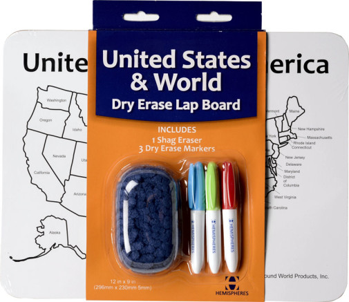 World / USA Dry Erase Activity Lap Board