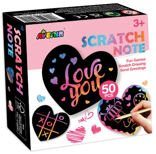 Scratch Note Paper Hearts