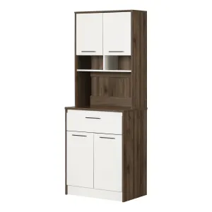 Pantry Cabinet with Microwave Hutch