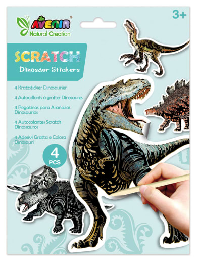 Scratch Dinosaur Stickers