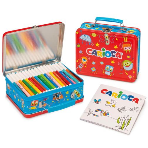 Carioca Metal Case Felt Tip Marker & Coloring Set (80 Piece)