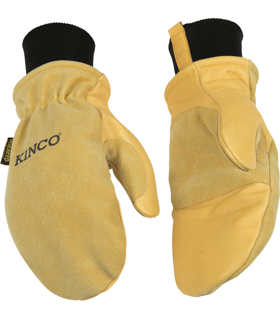 Lined Heavy-Duty Premium Grain & Suede Pigskin Ski Mitt with Omni-Cuff&trade;, Golden, large image number 2