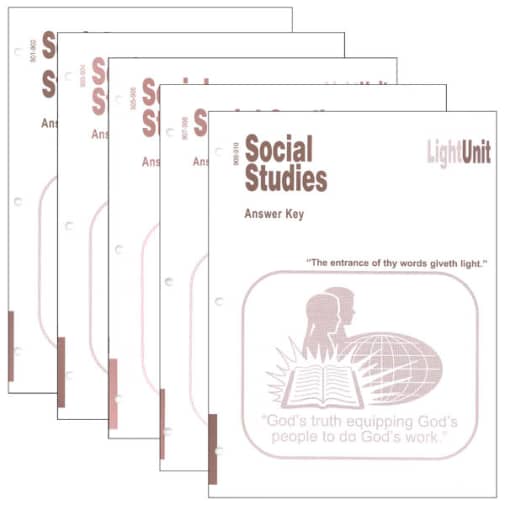 Christian Light Social Studies 901-910 LightUnit Answer Key Set Sunrise Edition