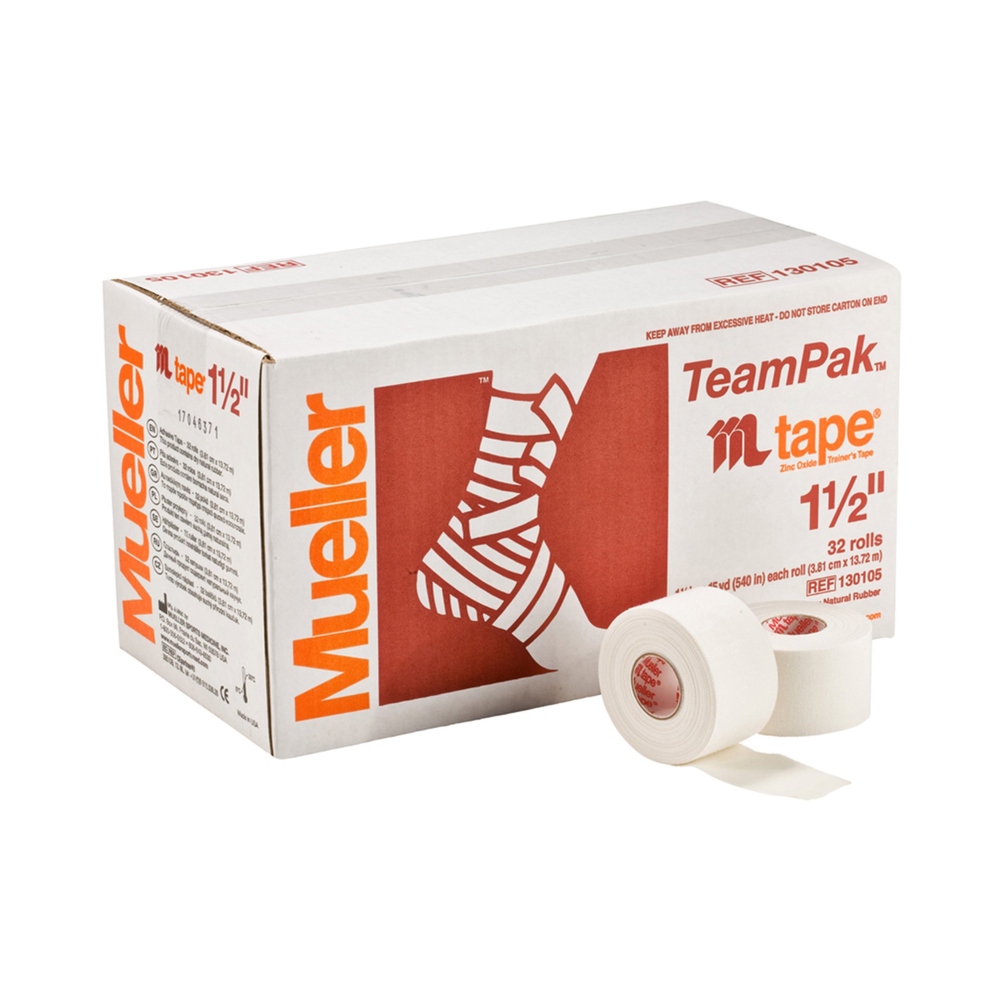 MTape Cotton / Zinc Oxide Athletic Tape, 1-1/2 Inch x 15 Yard, White MK 351717