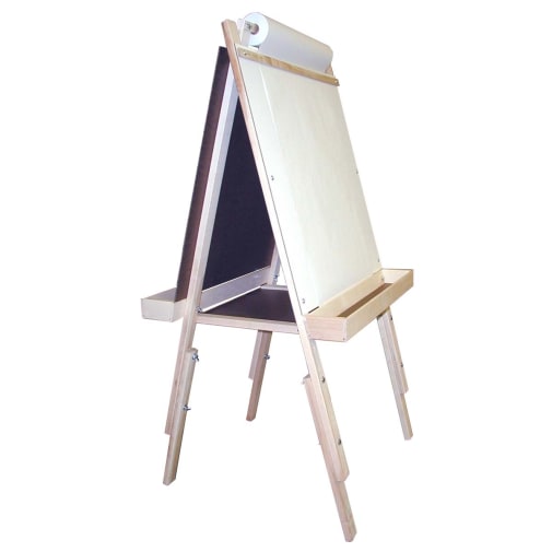 Beka Ultimate Easel + Extension Legs (Green Chalkboard & Markerboard with Wood Trays)