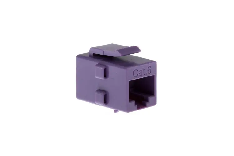 Cat6 RJ45 Inline Coupler Type Keystone Jack, Purple