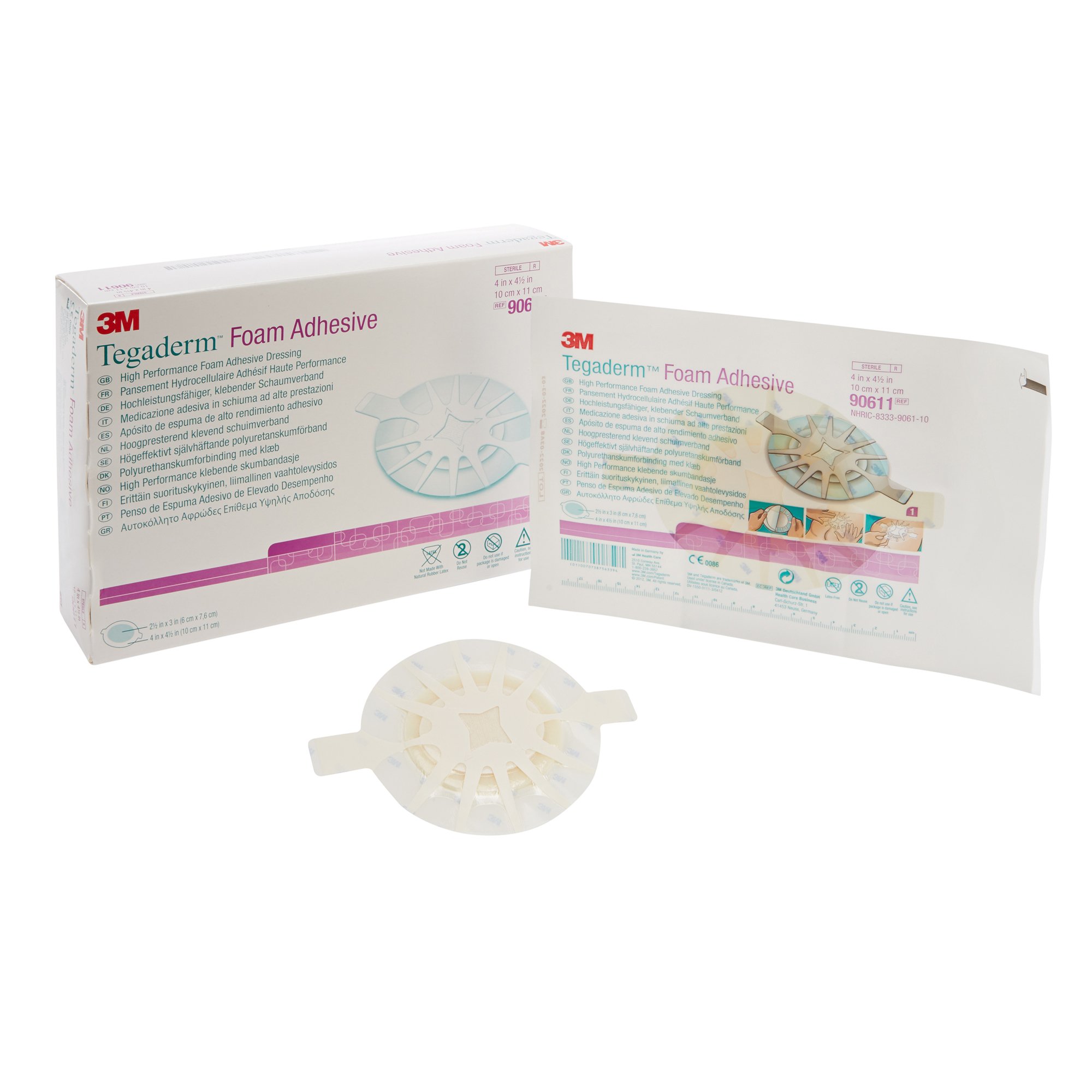 3M Tegaderm High-Performance Foam Dressing Adhesive, 4 x 4 Inch MK 465141