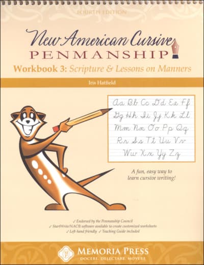 Memoria Press New American Cursive 3 Workbook (4th Edition)