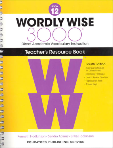 Wordly Wise 3000 Book 12 Teacher Resource Book, 4th Edition