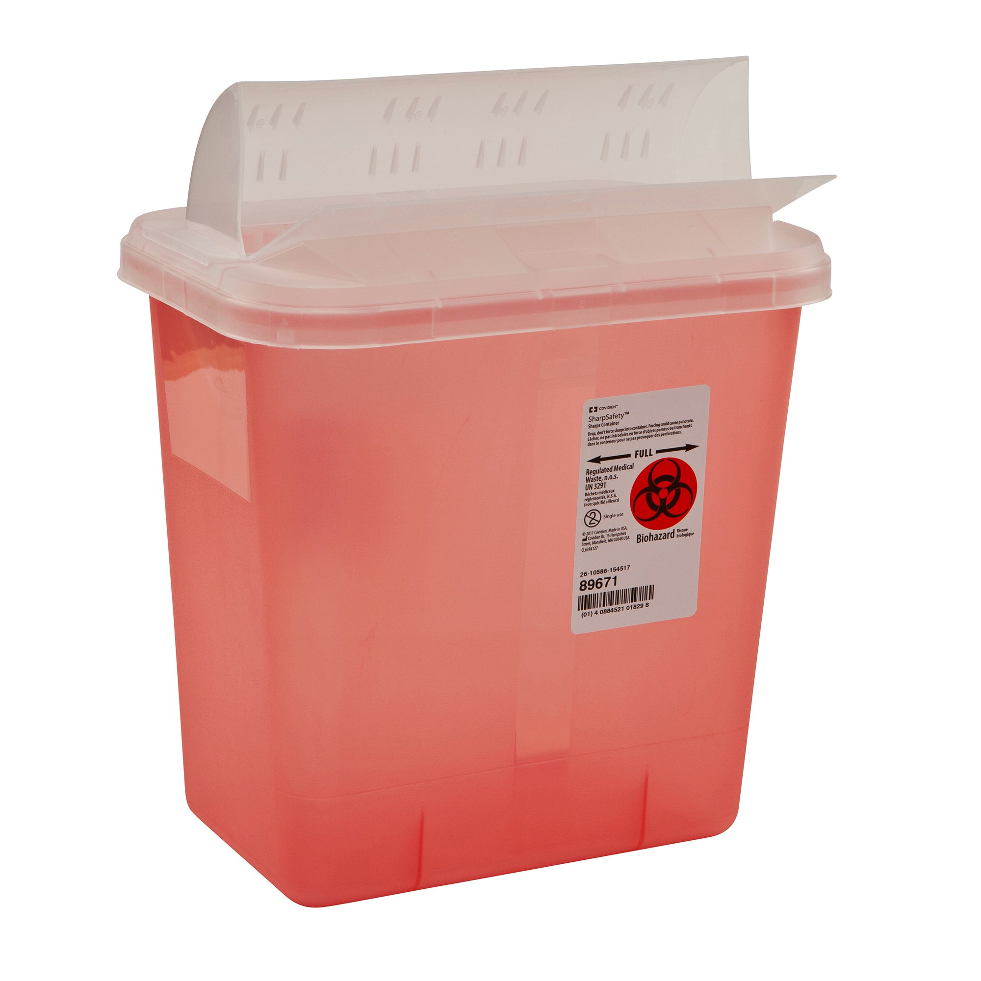SharpSafety Multi-purpose Sharps Container, 2 Gallon, 10 x 10 x 7 Inch MK 191568