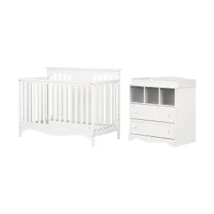 Baby Crib and 2-Drawer Changing Table Set