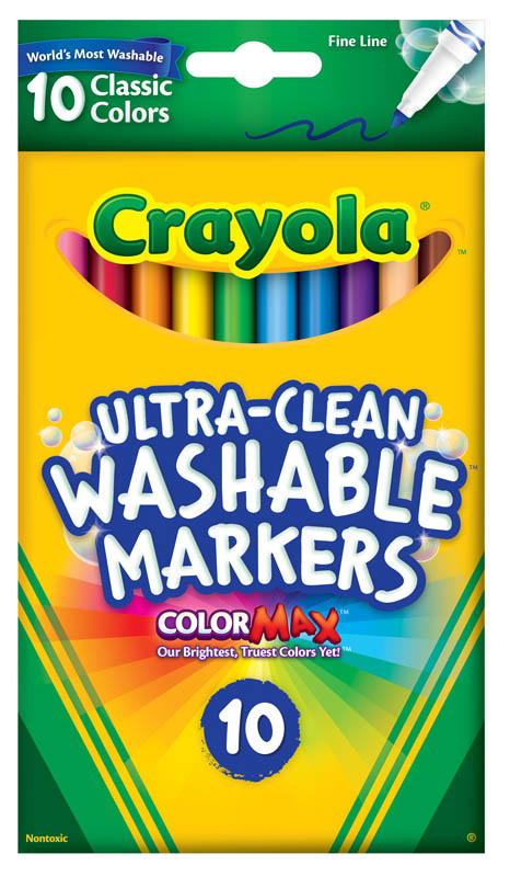 Crayola Ultra Clean Classic Fine Line Washable Marker, 10 Count, Child -  DroneUp Delivery