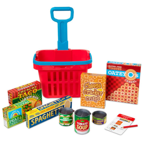 Melissa & Doug Fill & Roll Grocery Basket Play Set