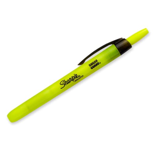 Sharpie Accent Retractable Highlighter With Smear Guard - Fluorescent Yellow