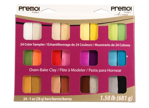 Premo! Sculpey Oven Bake Clay Sampler Pack (24 bars)