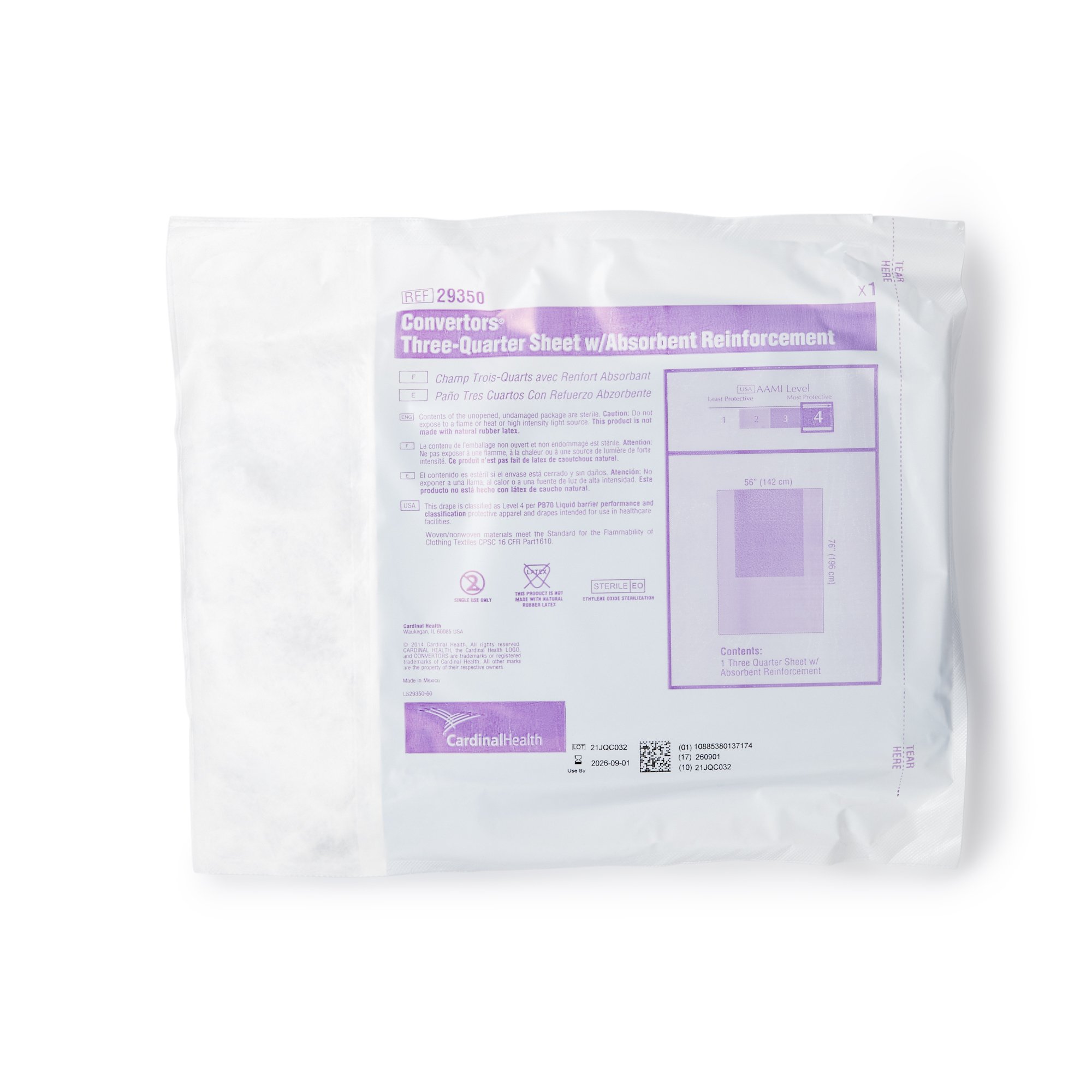 Cardinal Health Sterile Three-Quarter General Purpose Drape, 56 x 77 Inch MK 269522