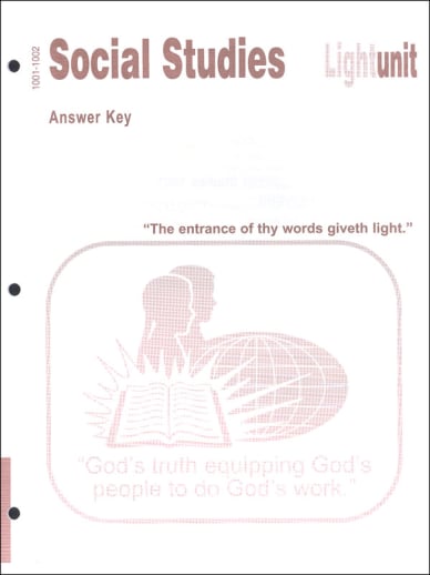 Social Studies 1001-1002 LightUnit Answer Key
