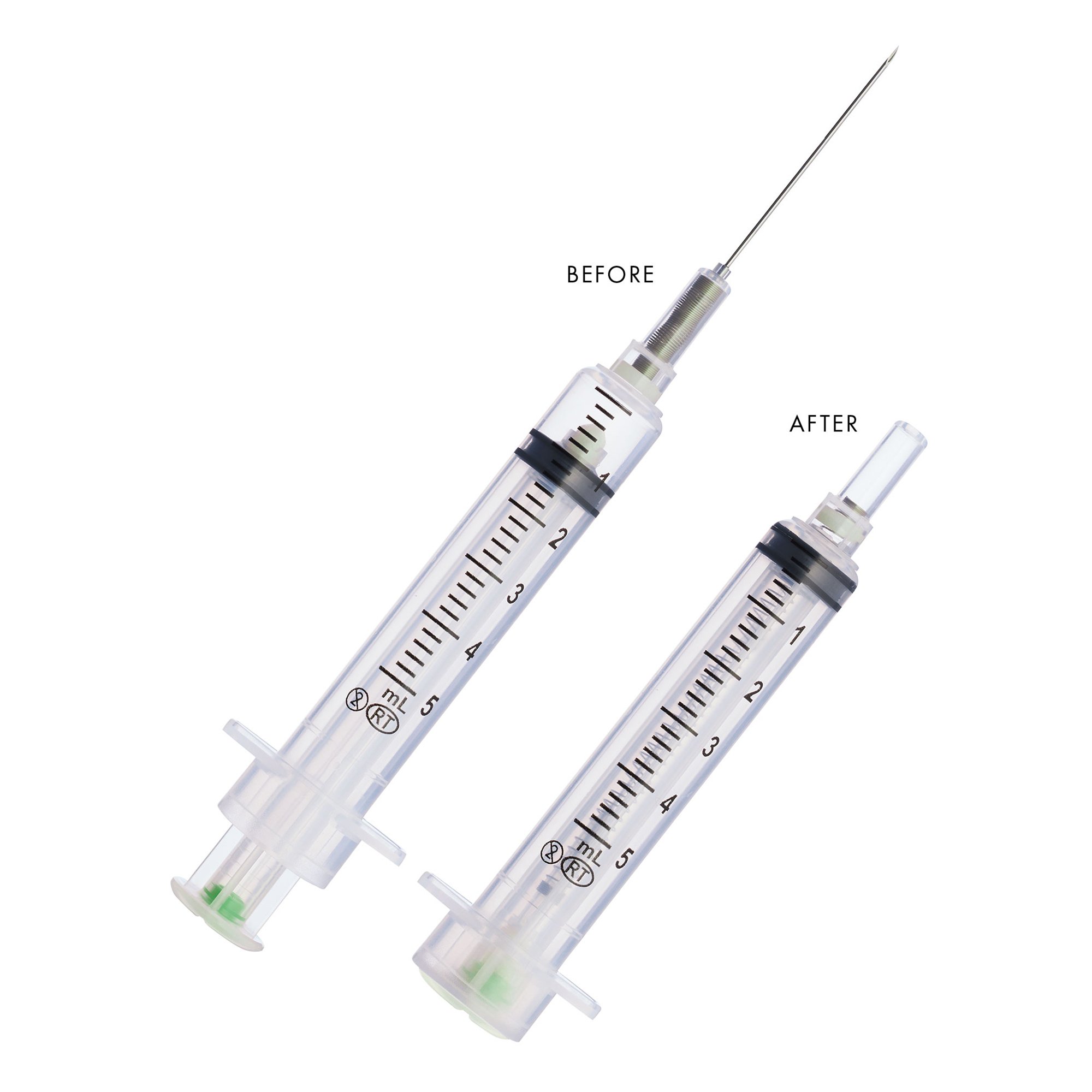 VanishPoint 5 mL Syringe with Hypodermic Needle, 21 Gauge, 1.5 Needle Length MK 418450